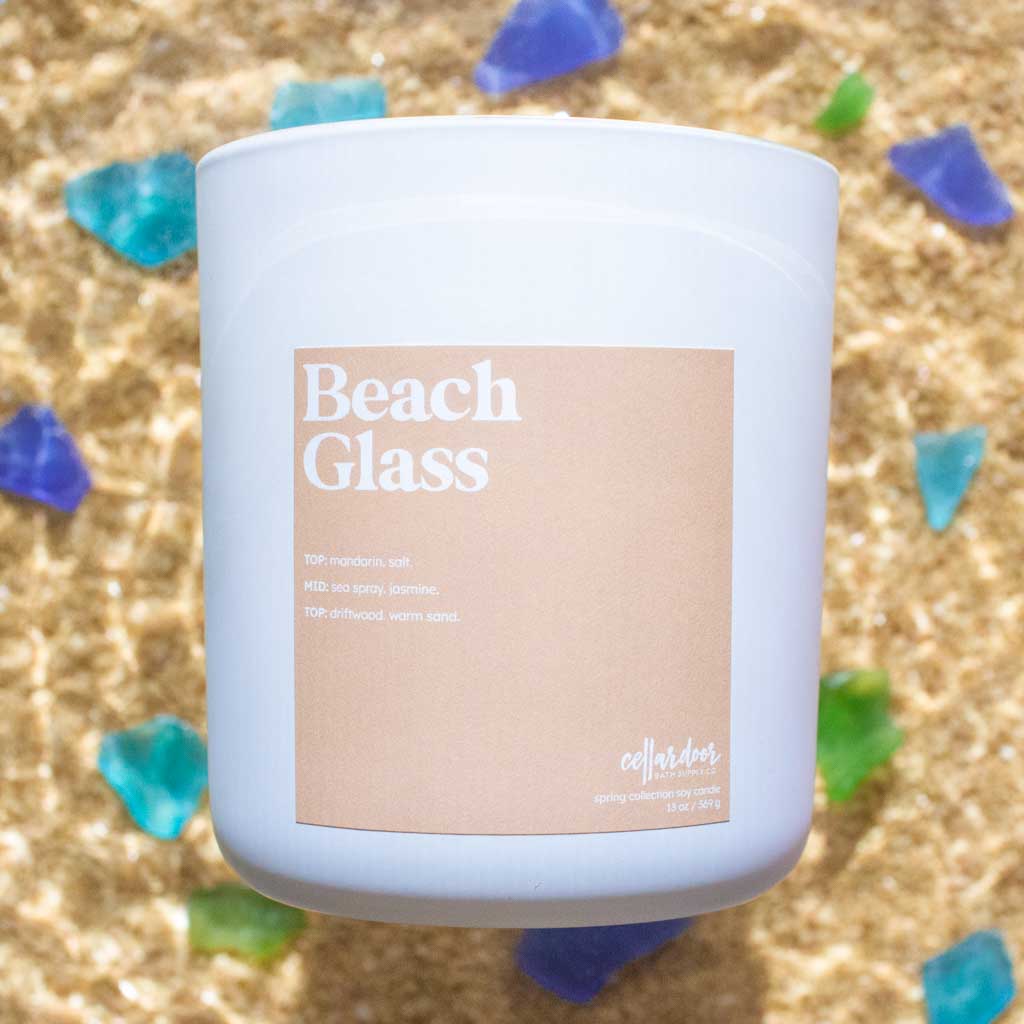 Beach Glass - 13 oz Wooden Wick Soy Candle