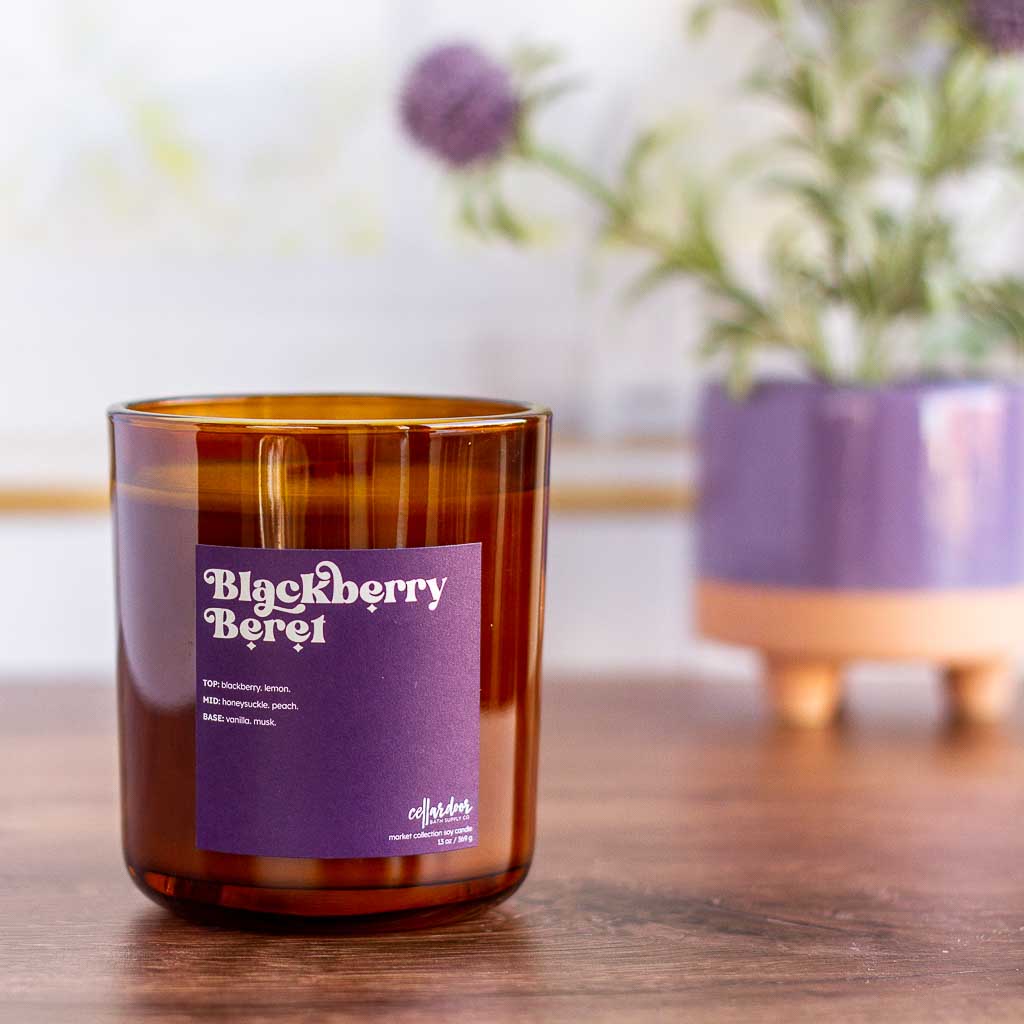 Blackberry Beret - 13 oz Wooden Wick Soy Candle