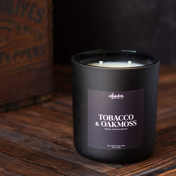 Tobacco & Oakmoss - 13 oz Double Wick Soy Candle — Cellar Door