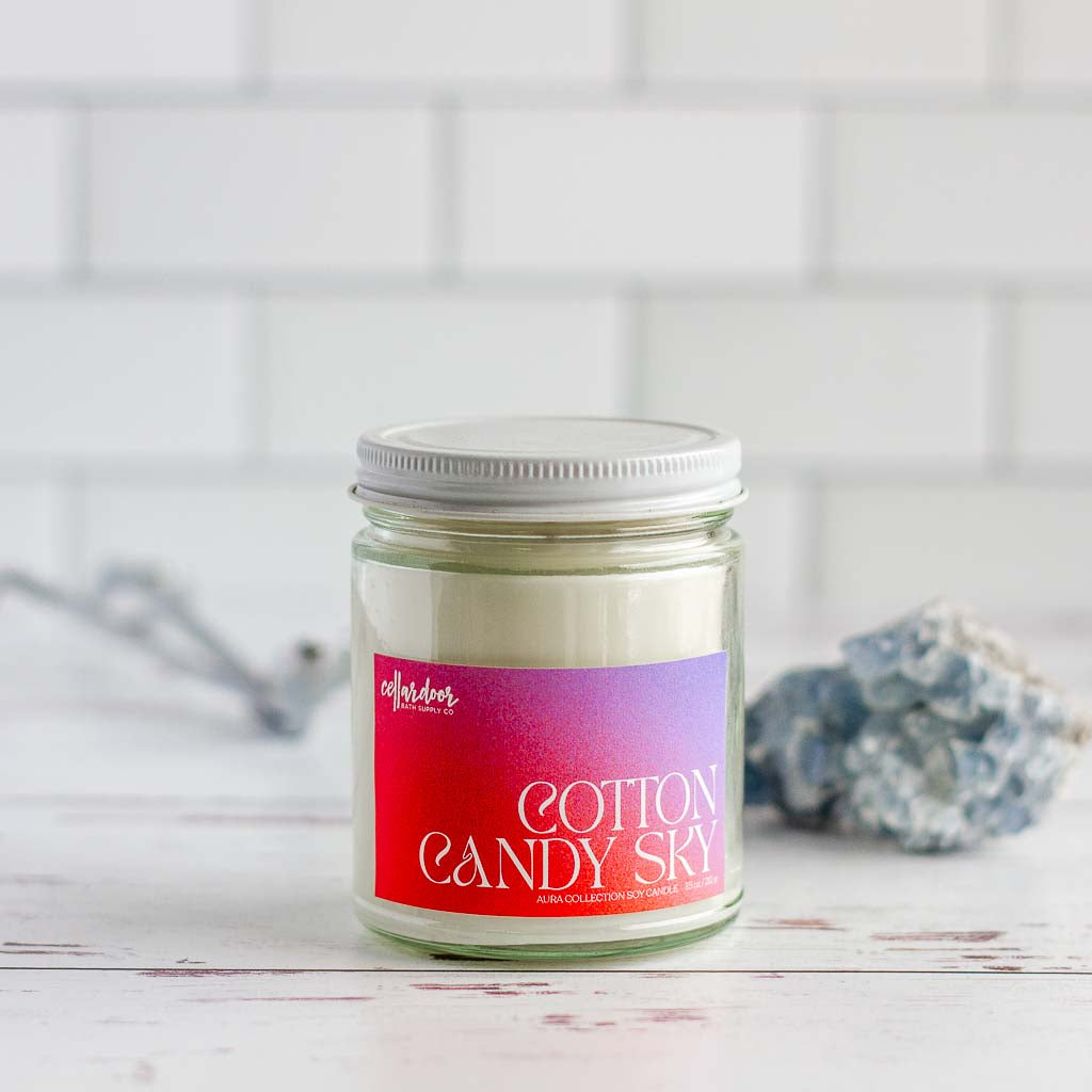 Cotton Candy Sky - 13 oz Wood Wick Soy Candle — Cellar Door Bath
