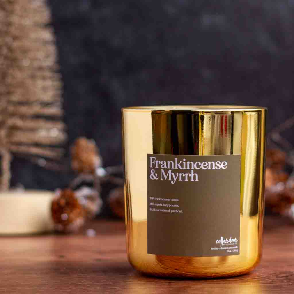 Frankincense & Myrrh - 13 oz Wood Wick Soy Candle