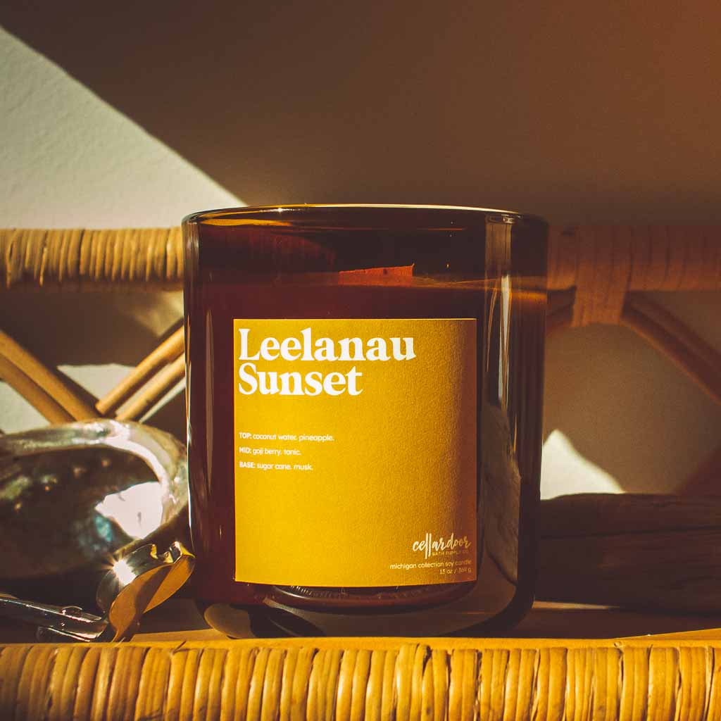 Leelanau Sunset - 13 oz Wooden Wick Soy Candle